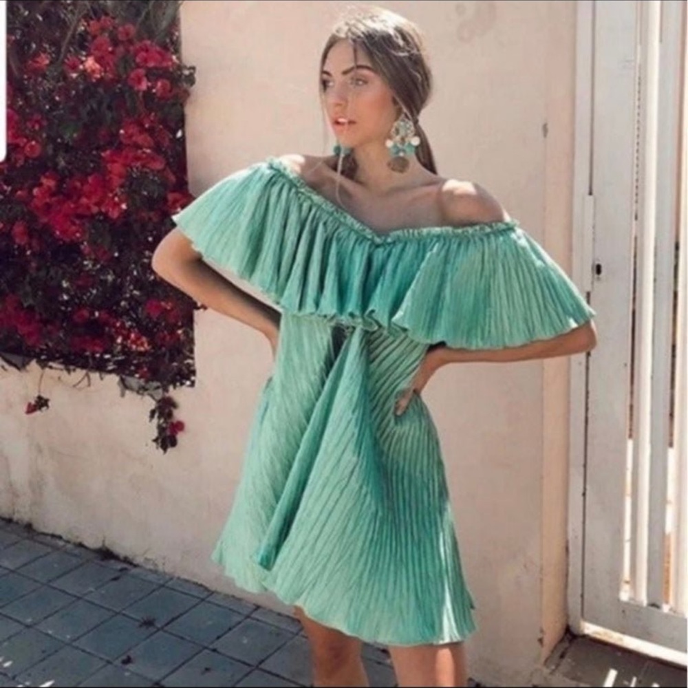 Zara voluminous pleated ruffle dress - Picture 3 of 7